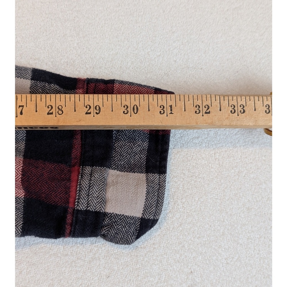 JACHS New York 2XL Mens Plaid Flannel Shirt Red Black Gray Button Down Casual - Picture 9 of 12